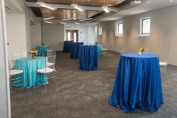 Image of an event setup in Gallery 2 at the Bishop Museum of Science and Nature.