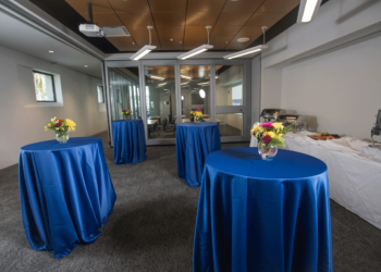 Image of an event setup in Gallery 2 at the Bishop Museum of Science and Nature.