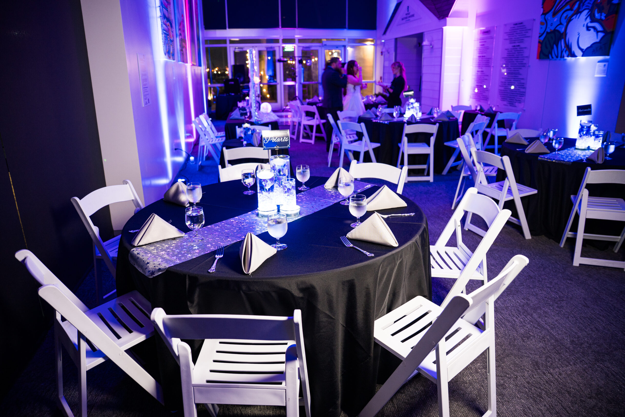 Image of an event setup in Gallery 3 at the Bishop Museum of Science and Nature.